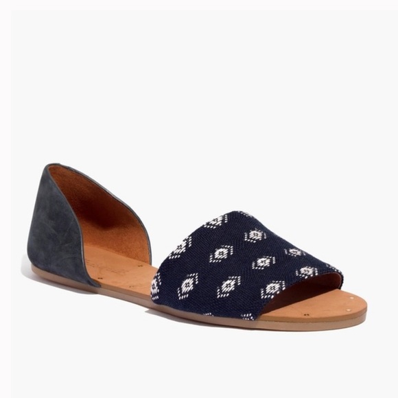 Madewell Shoes - Madewell Blue Thea Diamond Stitch Sandals Style E9216